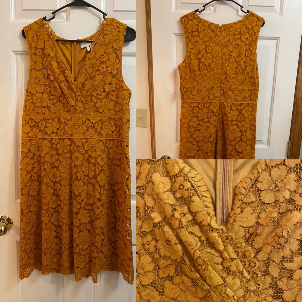 Women’s mustard yellow lace dress